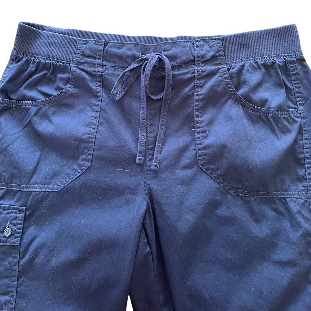 WHITE STAG CROPPED PANTS Navy Blue Size 12 Drawstring Cargo Pedal Pushers - Picture 3 of 9